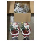Lighted Santa Claus & Christmas Glitter Decor.