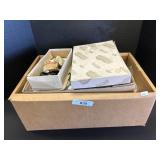 Box Of Various Seed Beads, Beads & Doilies.