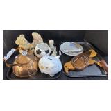 Wooden Bird, Piggy Bank, Tin Teapot.