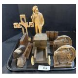 Wooden Carved Decor, Bookends.