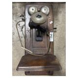 Vtg Western Electric Oak Crank Telephone.