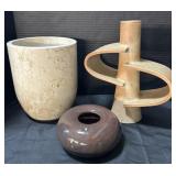 Art Pottery Vases & Granite Pot.