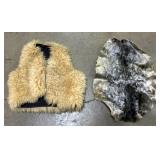Sheepskin Vest & Taxidermy Pelt.