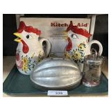 Italian Rooster Pitchers, Mixer Attachment.