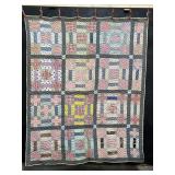 Vintage Hand Sewn Patchwork Quilt.