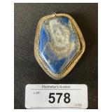 Heavy Vintage Lapis Lazuli Pendant.