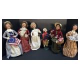 6 Byers Choice Dolls.