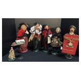 5 Byers Choice Dolls W/Decor.