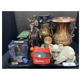 Toys, Irish Cream Tin, Bronze Horse Figure.