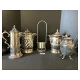 Heavy Plated Silver Coffee Pots, Pitchers.