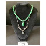 2 Vintage Womenï¿½s Necklaces, 925 Silver Clasps.