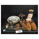 Decorative Ceramic Woman, Wooden Clogs.