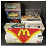8 Dinky, Model Cars, Ertyl, Bank, McDonalds Truck.