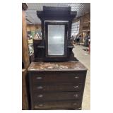 Antique Carved Mahogany Vanity.