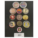 Assorted Military & Police Challenge Coins.
