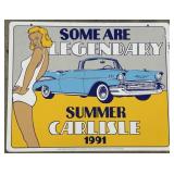 1991 Carlisle PA Car Show Metal Adv Sign.