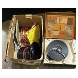 Vintage Suitcase Record Player & Records.
