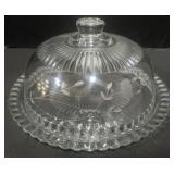 Princess House Glass Cake Dome & Platter.
