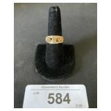 14KT Gold Floral Rose Accent Ring.
