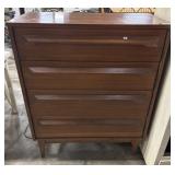 Vtg Mid Century Highboy Chest Of Drawers.