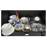 Various Kitchenware, Flatware, Dinnerware.;