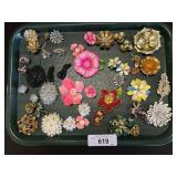 Costume Jewelry, Brooches & Clip On Earrings.