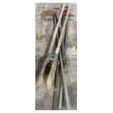(3) 4ft Slide Clamps, Pickax, Post Hole Digger.