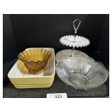 Fenton Fluted Tiered Tray, Hall Casserole Dish.