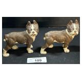 2 Cast Iron Boston Terrier Figures.
