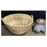 Gathering Basket & Faux Elephant Foot Ashtray.