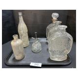 Vintage Glass Decanters, Listerine Bottle &