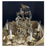 Gold Gilt Hanging Chandelier.