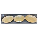 3 Various Redware Distlefinks Plates.