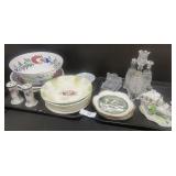 Blown Glass Bottles, Adamï¿½s Rose Plates.