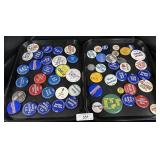 2 Trays Of Various Political Button Pins.