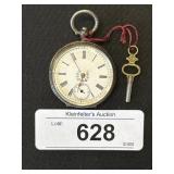 Vintage Silver Open Faced Wind Up Pocket Watch.