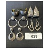 4 Mexico 925 Sterling Silver Earrings.