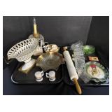 Black Cat Firecracker, Clear Glass Candle Holders.