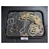 Costume Jewelry- Pearl Necklaces & Bangles.