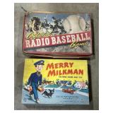 Radio Baseball & Milkman Board Games.