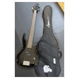 Black Electric Bass Guitar.
