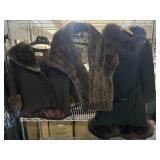 3 Ladies Fur & Wool Coats/ Stole.