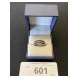 Sterling Silver Black & White Diamond Band.
