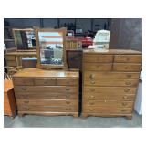 Mid Century Modern Cherry Vanity & Chest of