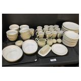 Large Pfaltzgraff Cappuccino Dinnerware Set.