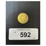 Gold Tone Guardian Angel Token.