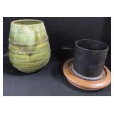 Brown Planter, Cast Iron Jar.