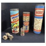 Tinkertoys, Link-In Logs, Dice, Mini Tractor.