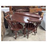 Mahogany DropLeaf Dining Table, (5) Windsor