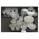 Crystal Bowl, Clear & Milk Glass Glassware.